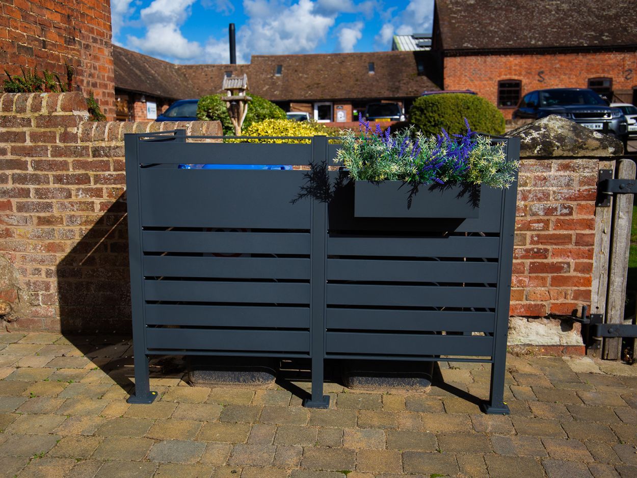 Galvanized Steel Planter | Wheelie Bin Screens | Modular-Garden Furniture Centre-LowRange,Under 100,Anthracite,Wheelie Bin Covers,Garden Planters,Wheelie Bin Storage,Wheelie Bin Screens-{collection_title}