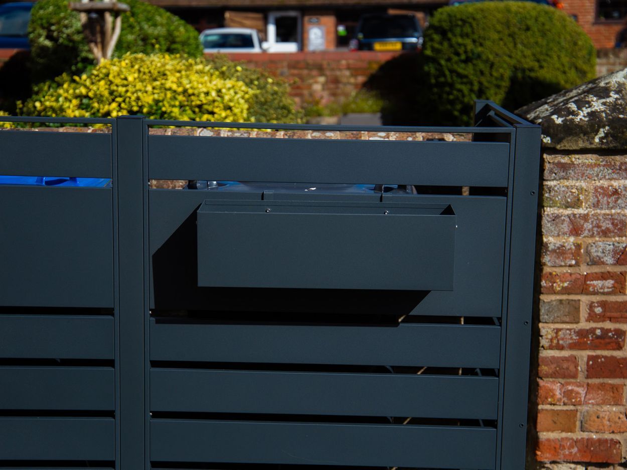 Galvanized Steel Planter | Wheelie Bin Screens | Modular-Garden Furniture Centre-LowRange,Under 100,Anthracite,Wheelie Bin Covers,Garden Planters,Wheelie Bin Storage,Wheelie Bin Screens-{collection_title}