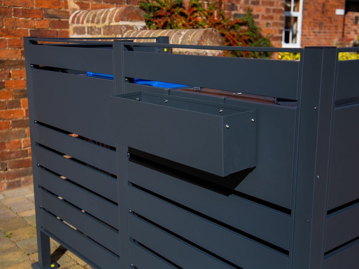 Galvanized Steel Planter | Wheelie Bin Screens | Modular-Garden Furniture Centre-LowRange,Under 100,Anthracite,Wheelie Bin Covers,Garden Planters,Wheelie Bin Storage,Wheelie Bin Screens-{collection_title}