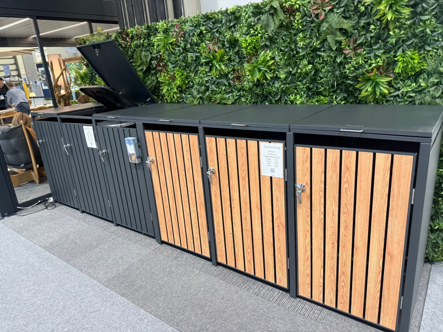 Galvanized Steel Wheelie Bin Cover Wood Effect | Triple | Ex-Display | Spring Fair