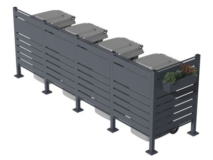Galvanized Steel Wheelie Bin Screen | Modular | Pre-Order