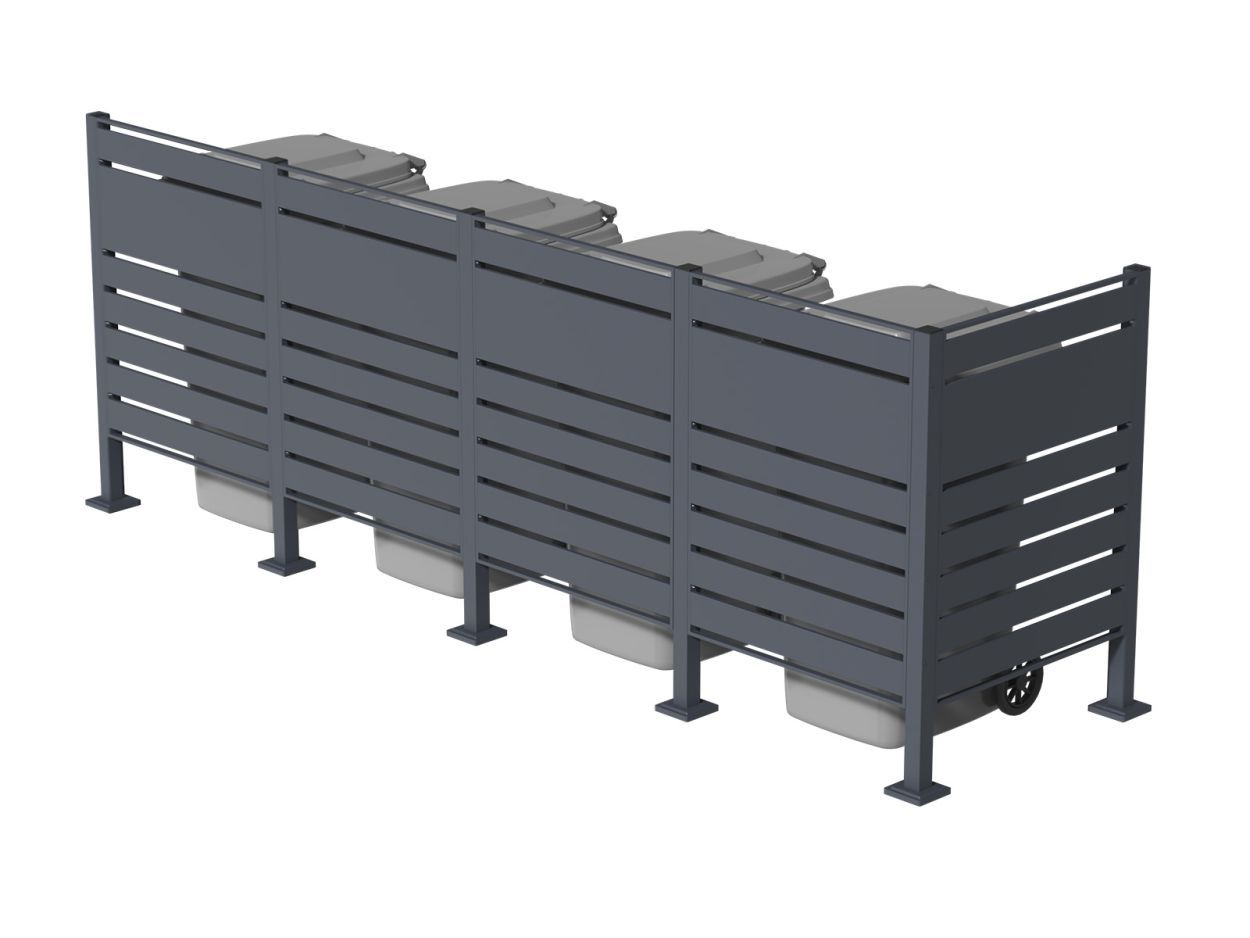 Galvanized Steel Wheelie Bin Screen | Quad-Garden Furniture Centre-Accessories,Wheelie Bin Covers,Wheelie Bin Screens-{collection_title}