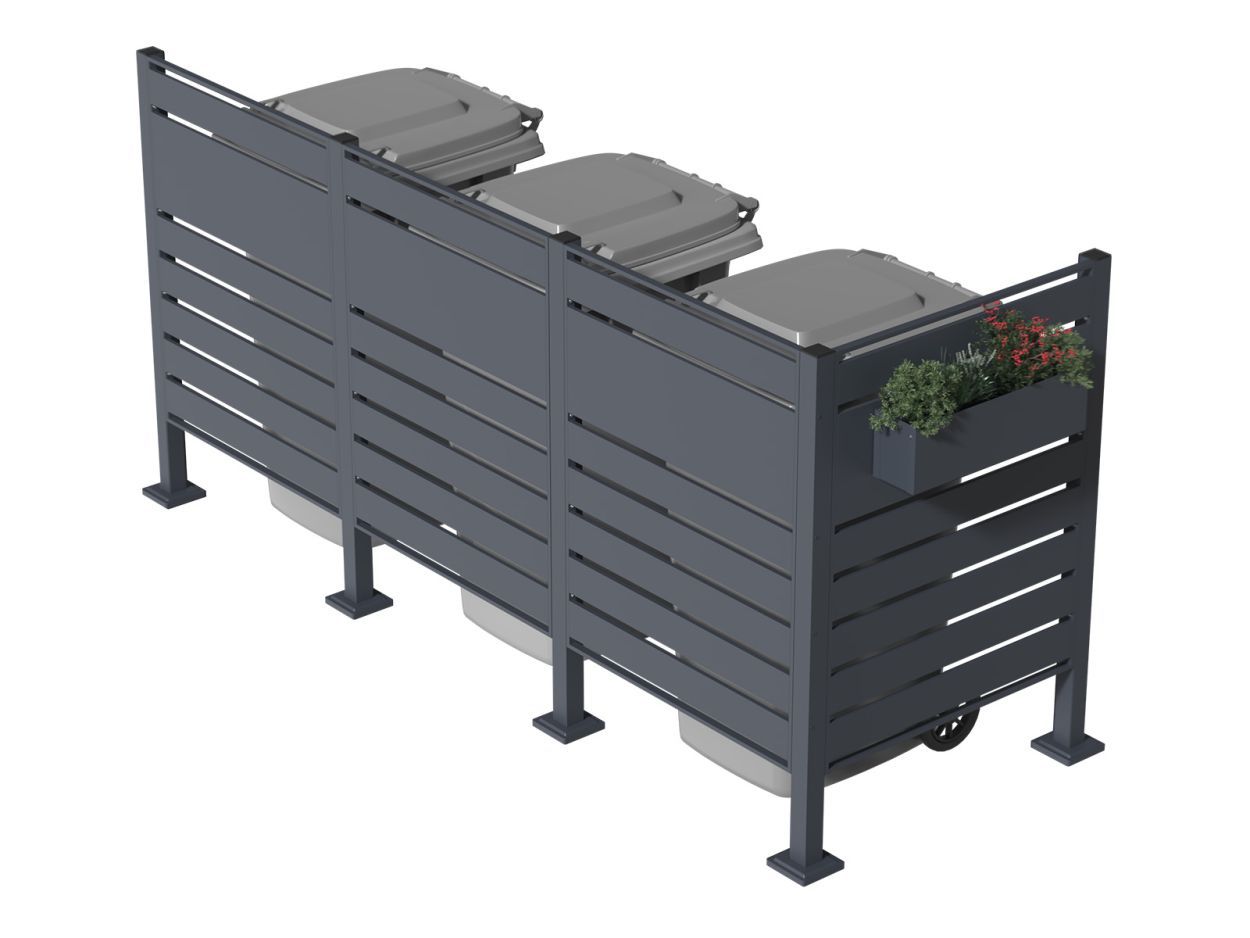 Galvanized Steel Wheelie Bin Screen | Triple-Garden Furniture Centre-MidInstock,instock,MidRange,Accessories,Wheelie Bin Covers,Wheelie Bin Screens-{collection_title}