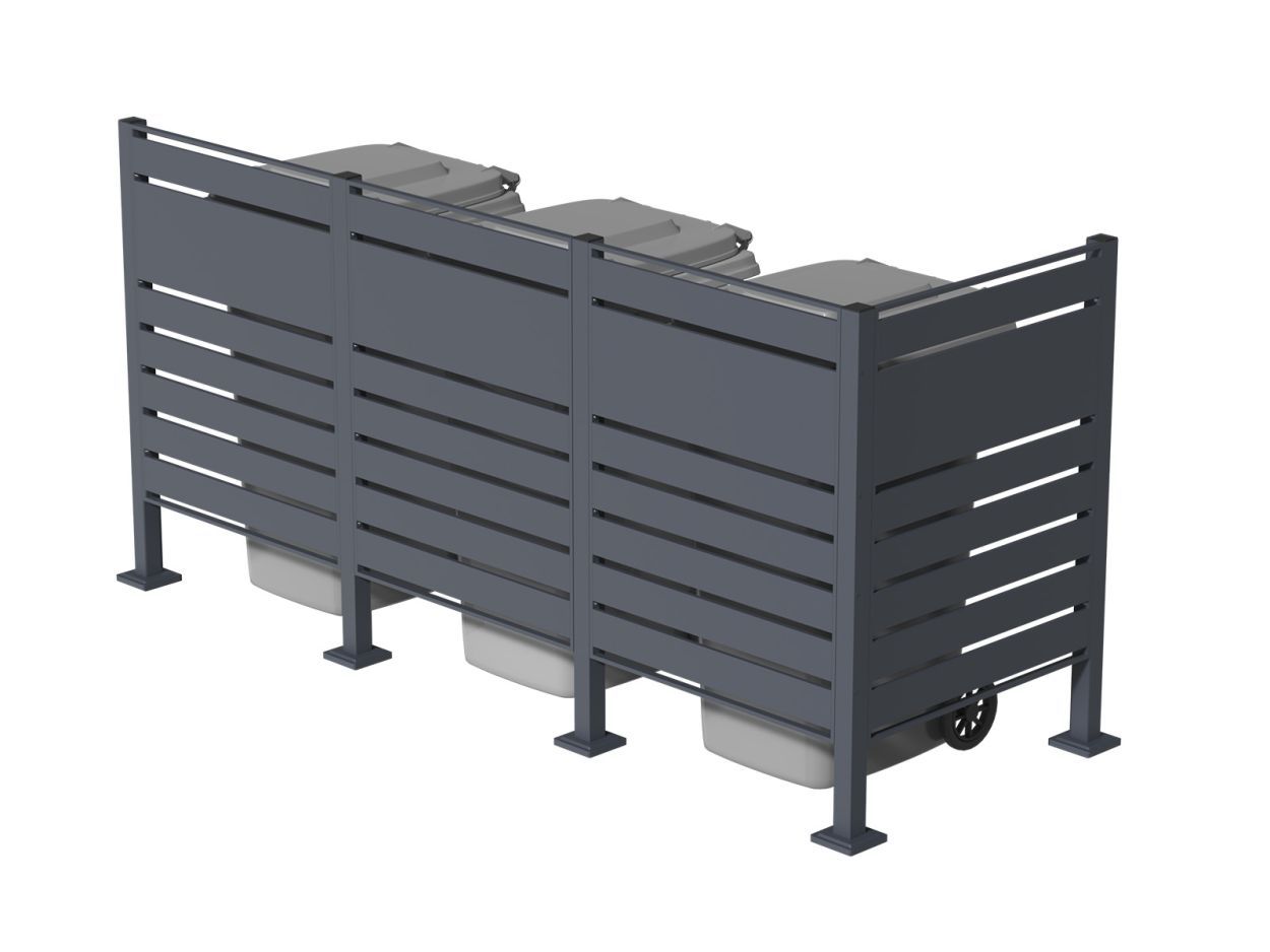 Galvanized Steel Wheelie Bin Screen | Modular-Garden Furniture Centre-LowRange,Anthracite,Accessories,Wheelie Bin Covers,Wheelie Bin Screens-{collection_title}