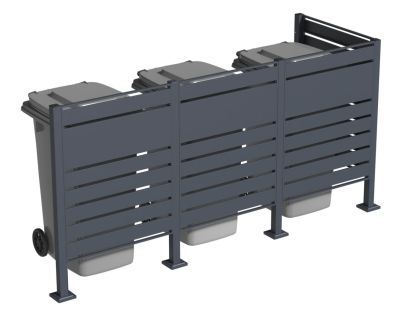 Galvanized Steel Wheelie Bin Screen | Triple | Pre-Order