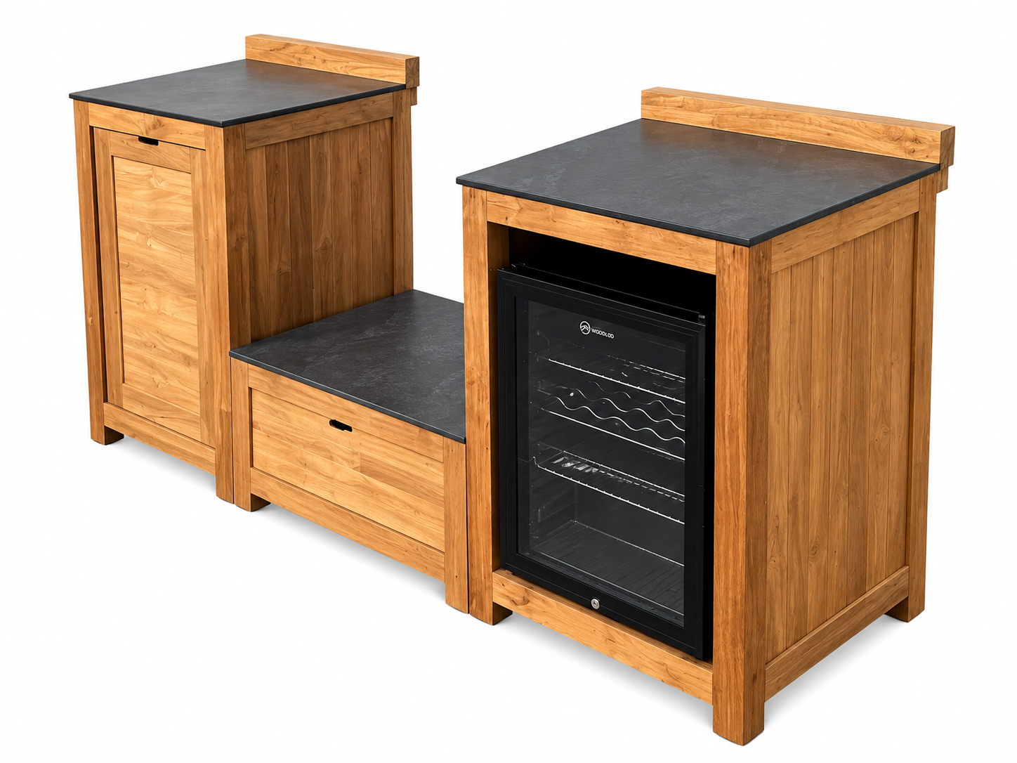Bari Teak Outdoor Low Table Kitchen Set