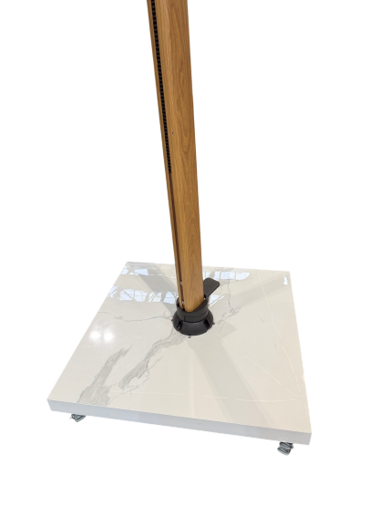 90kg White Sintered Stone Base with Wheels | Cantilever Parasols