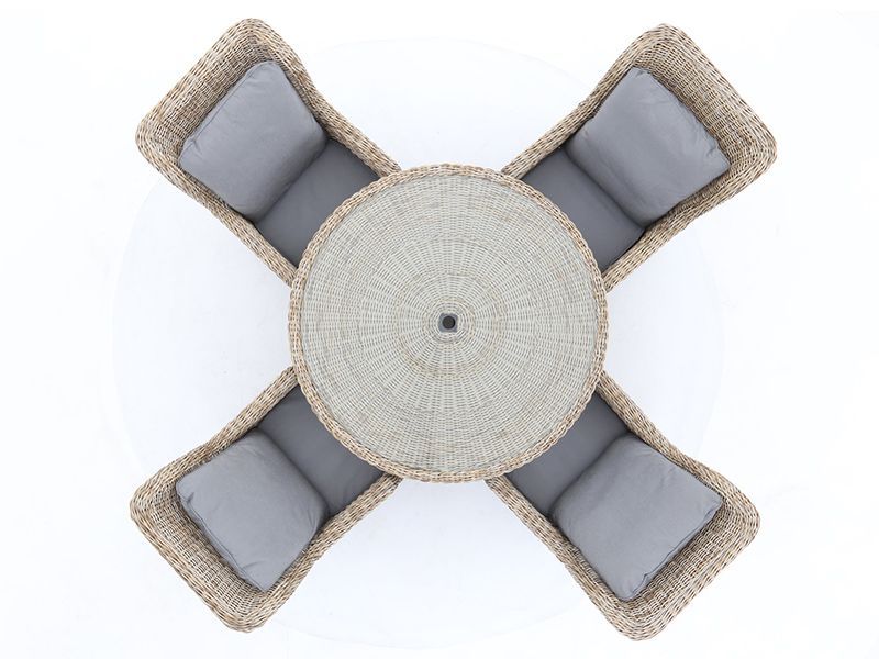 Dining Armchair Round 4-Seater Set-Garden Furniture Centre-HighRange,Rattan,Tables,Dining Set,Outdoor Furniture,Rattan Furniture,Outdoor Dining-{collection_title}