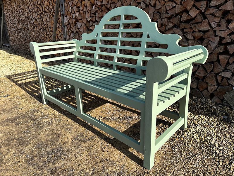 Lutyens Teak Bench 165cm | Painted-Garden Furniture Centre-MidInstock,instock,MidRange,park benches,Benches,Lutyens Bench Range,Teak Benches Benches,Lutyens Benches-{collection_title}