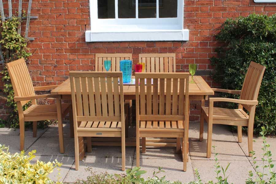 Winchester 6 Chair Extending Set-Garden Furniture Centre-HighRange,Tables,Dining Set,Teak,Sale,Outdoor Dining-{collection_title}