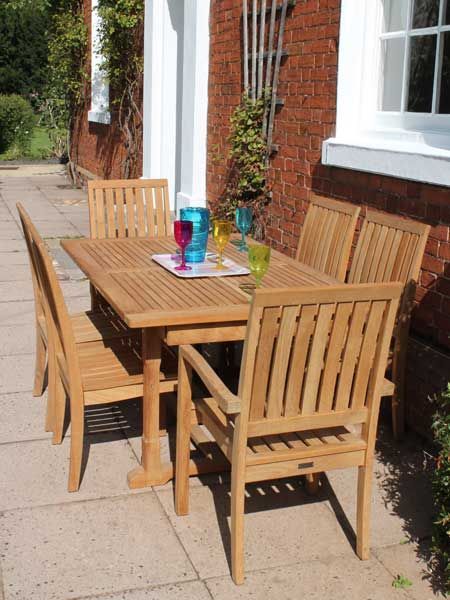 Winchester 6 Chair Extending Set-Garden Furniture Centre-HighRange,Tables,Dining Set,Teak,Sale,Outdoor Dining-{collection_title}