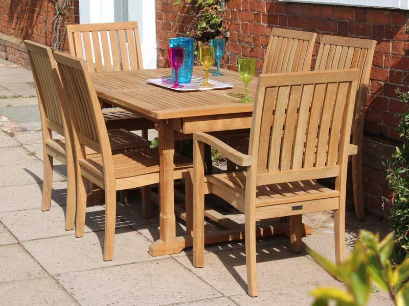 Winchester 6 Chair Extending Set-Garden Furniture Centre-HighRange,Tables,Dining Set,Teak,Sale,Outdoor Dining-{collection_title}