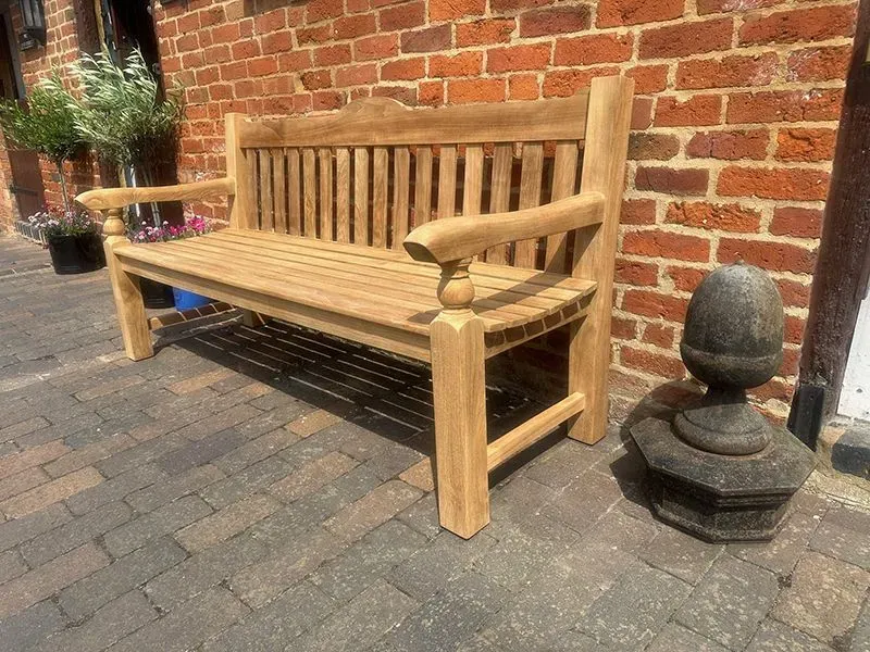 Windsor Horse Engraved Teak Bench-Garden Furniture Centre-MidInstock,instock,MidRange,Memorial Benches,Teak Benches,Benches-{collection_title}
