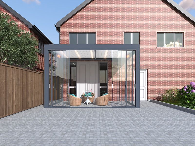 Bioclimatic Pergola 4 x 3m Wall Mounted | T7-Garden Furniture Centre-HighRange,Showroom exdis,Gazebos,Metal Gazebos,Wall Mounted Gazebos,Garden Rooms Gazebos,Bioclimatic Pergolas Gazebos-{collection_title}