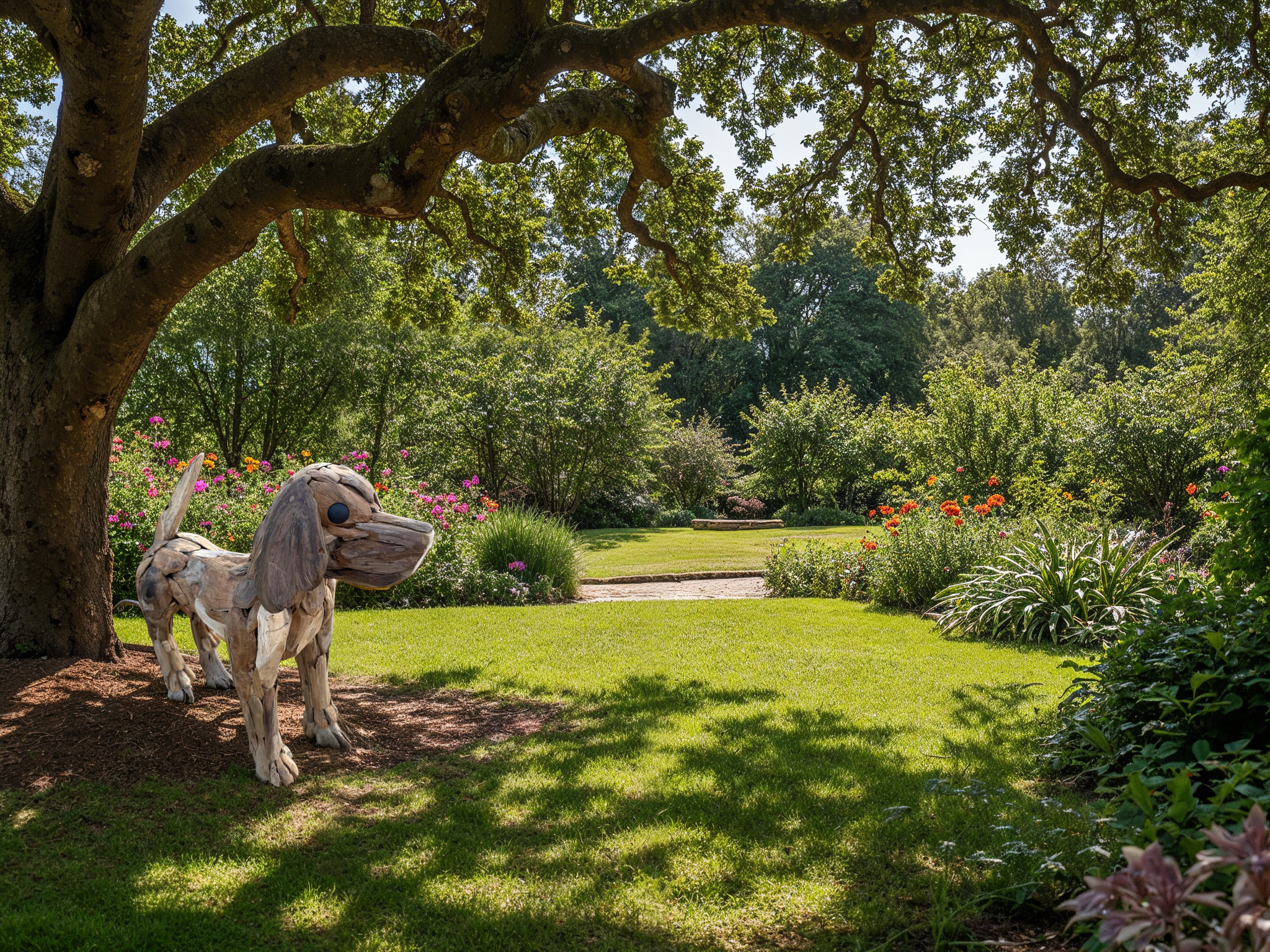 Labrador Wooden Dog Statue