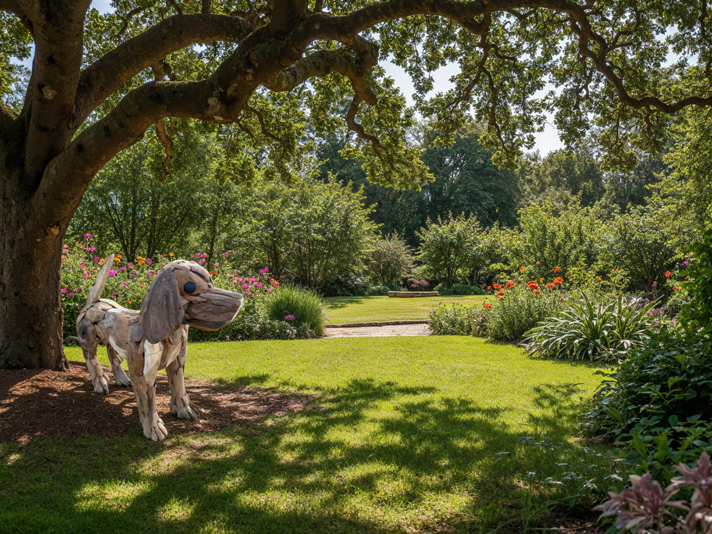 Labrador Wooden Dog Statue