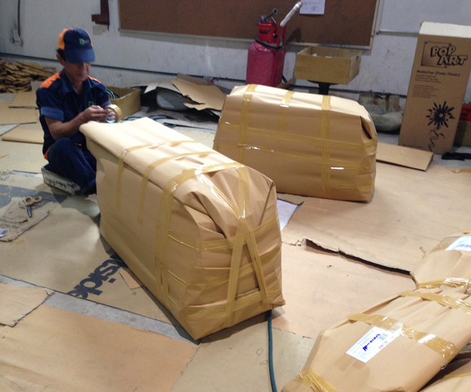 Export packaging is applied