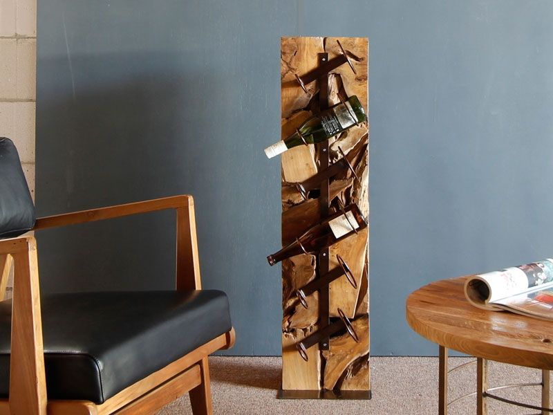 Xilon Root Bottle Stand-Garden Furniture Centre-Root,LowRange,Conservatory,Reclaimed Furniture,Indoor Accessories,Teak,Ornaments Accessories,Accessories,Teak Accessories-{collection_title}