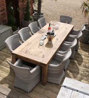 York 10 Chair Dining Set-Garden Furniture Centre-Tables,Dining Set,Information,Rustic Oak Range,Teak,Outdoor Dining-{collection_title}