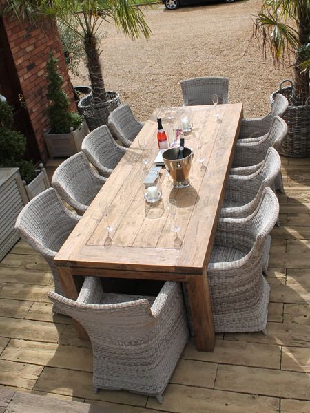 York 10 Chair Dining Set-Garden Furniture Centre-Tables,Dining Set,Information,Rustic Oak Range,Teak,Outdoor Dining-{collection_title}