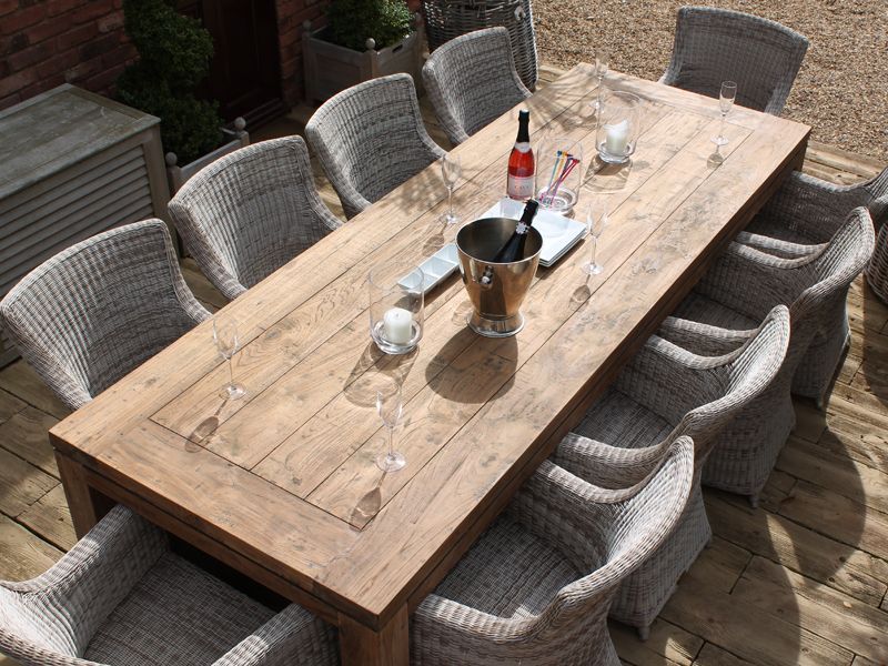 York 10 Chair Dining Set-Garden Furniture Centre-Tables,Dining Set,Information,Rustic Oak Range,Teak,Outdoor Dining-{collection_title}