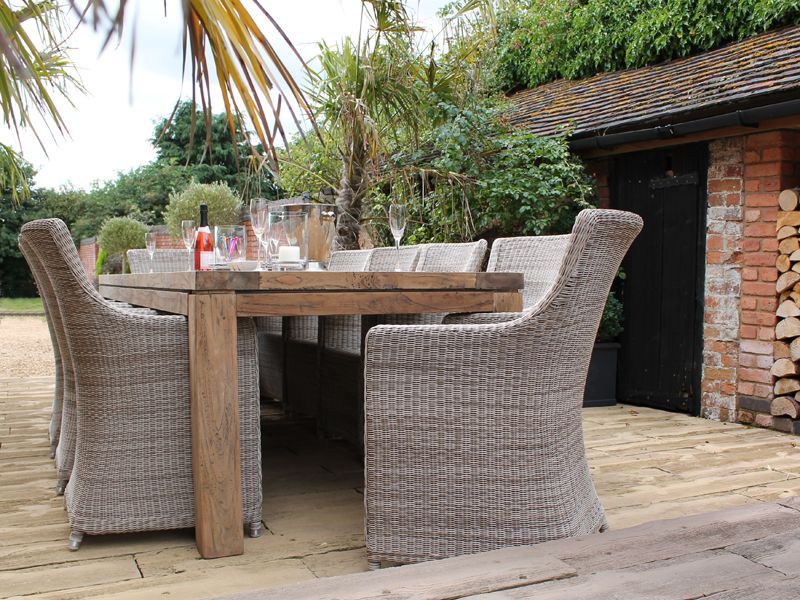 York 10 Chair Dining Set-Garden Furniture Centre-Tables,Dining Set,Information,Rustic Oak Range,Teak,Outdoor Dining-{collection_title}