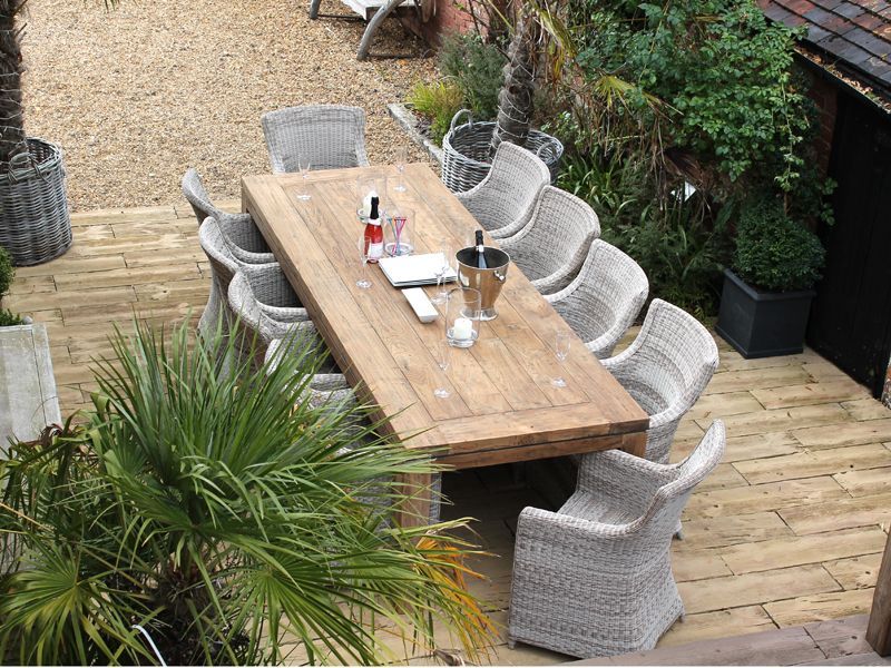 York 10 Chair Dining Set-Garden Furniture Centre-Tables,Dining Set,Information,Rustic Oak Range,Teak,Outdoor Dining-{collection_title}