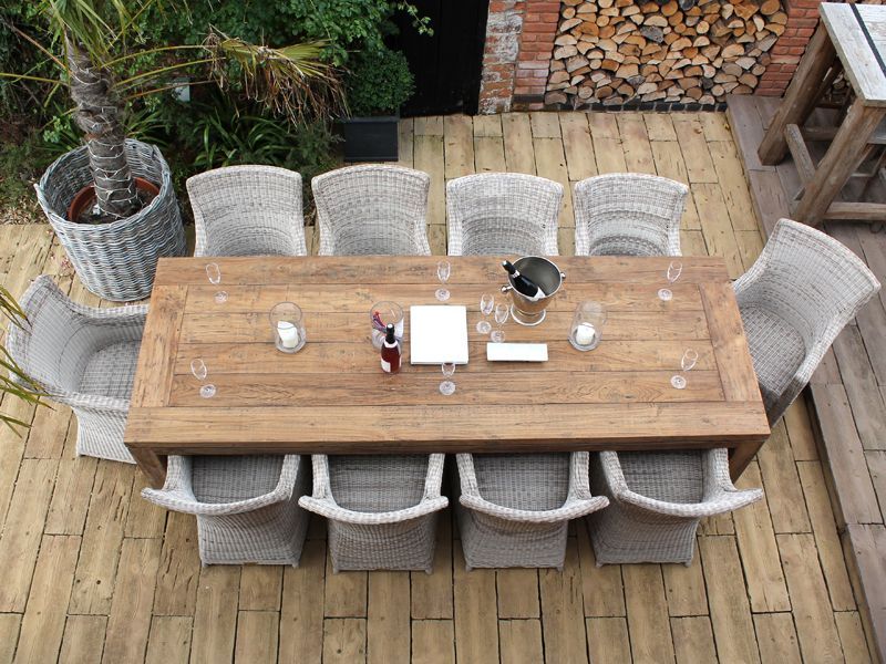York 10 Chair Dining Set-Garden Furniture Centre-Tables,Dining Set,Information,Rustic Oak Range,Teak,Outdoor Dining-{collection_title}