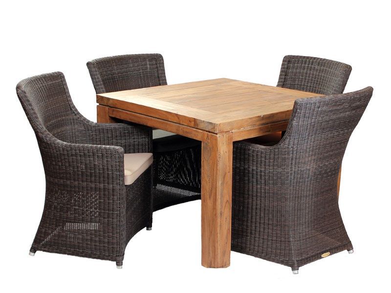 York 4 Chair Square Dining Set