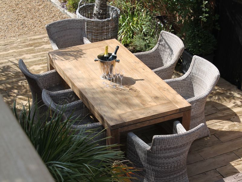 York 6 Chair Rectangular Dining Set -Garden Furniture Centre-HighRange,Reclaimed Furniture,ere,Rattan,Tables,Dining Set,Teak,Outdoor Furniture,Rattan Furniture,Teak Garden Furniture,Outdoor Dining-{collection_title}