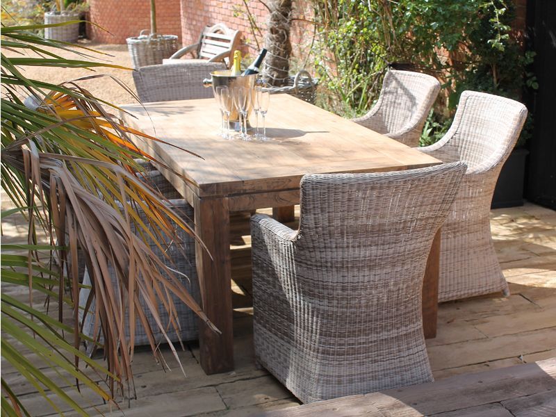 York 6 Chair Rectangular Dining Set -Garden Furniture Centre-HighRange,Reclaimed Furniture,ere,Rattan,Tables,Dining Set,Teak,Outdoor Furniture,Rattan Furniture,Teak Garden Furniture,Outdoor Dining-{collection_title}