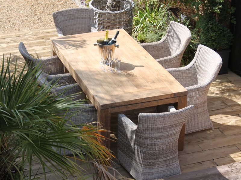 York 6 Chair Rectangular Dining Set -Garden Furniture Centre-HighRange,Reclaimed Furniture,ere,Rattan,Tables,Dining Set,Teak,Outdoor Furniture,Rattan Furniture,Teak Garden Furniture,Outdoor Dining-{collection_title}