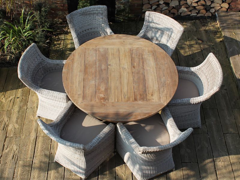 York 6 Chair Round Dining Set-Garden Furniture Centre-HighRange,Reclaimed Furniture,ere,Rattan,Tables,Dining Set,Information,Home Page Teak Furniture,Teak,Outdoor Furniture,Rattan Furniture,Teak Garden Furniture,Outdoor Dining,Autumn & Winter Sale,Spring & Summer Sale,Featured Products-{collection_title}
