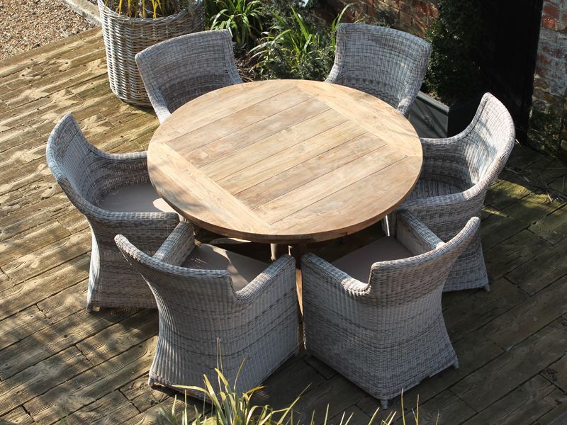 York 6 Chair Round Dining Set-Garden Furniture Centre-HighRange,Reclaimed Furniture,ere,Rattan,Tables,Dining Set,Information,Home Page Teak Furniture,Teak,Outdoor Furniture,Rattan Furniture,Teak Garden Furniture,Outdoor Dining,Autumn & Winter Sale,Spring & Summer Sale,Featured Products-{collection_title}
