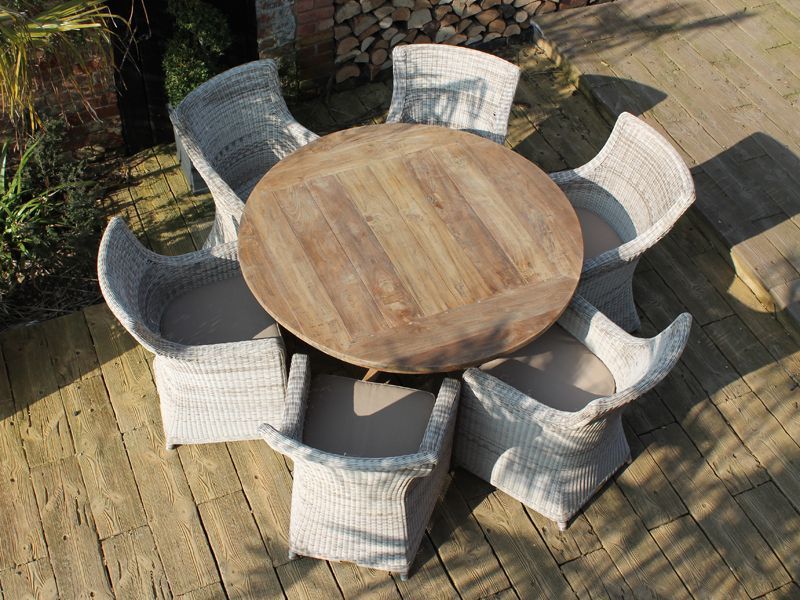 York 6 Chair Round Dining Set-Garden Furniture Centre-HighRange,Reclaimed Furniture,ere,Rattan,Tables,Dining Set,Information,Home Page Teak Furniture,Teak,Outdoor Furniture,Rattan Furniture,Teak Garden Furniture,Outdoor Dining,Autumn & Winter Sale,Spring & Summer Sale,Featured Products-{collection_title}