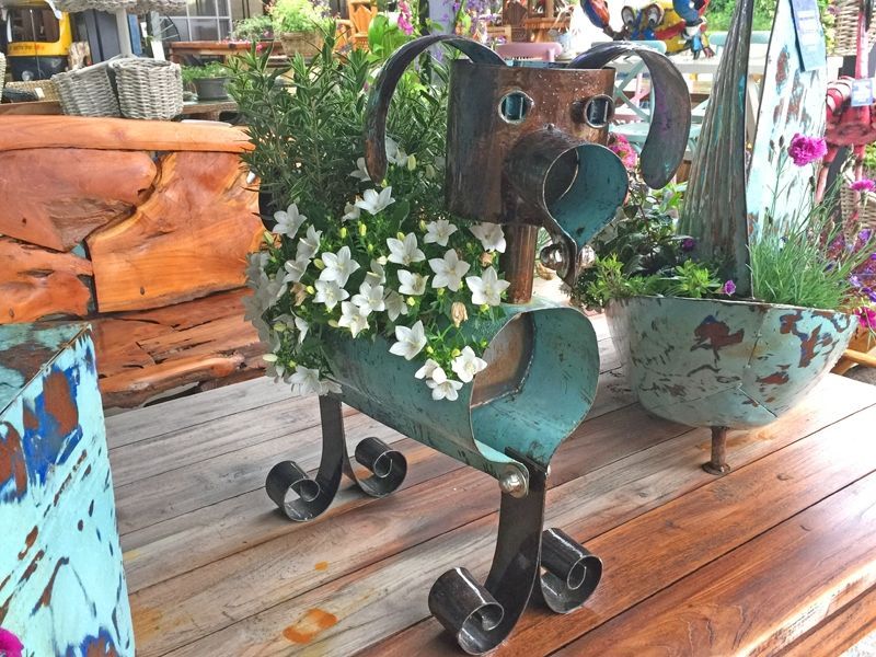 Yuki The Dog Triple Planter-Garden Furniture Centre-48Hour Dispatch,LowRange,Under 100,Ornaments,Accessories,Ranges,Animal Garden Ornaments,Think Outside Range,Metal Garden Ornaments,Garden Planters,Think Outside Range Ranges,Ornaments Accessories-{collection_title}