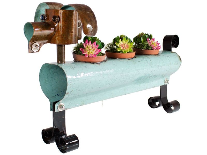 Yuki The Dog Triple Planter-Garden Furniture Centre-48Hour Dispatch,LowRange,Under 100,Ornaments,Accessories,Ranges,Animal Garden Ornaments,Think Outside Range,Metal Garden Ornaments,Garden Planters,Think Outside Range Ranges,Ornaments Accessories-{collection_title}