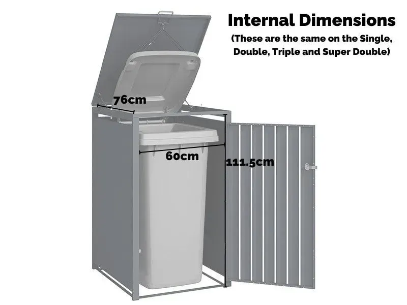 Wholesale Anthracite Galvanised Steel Wheelie Bin Cover | Triple