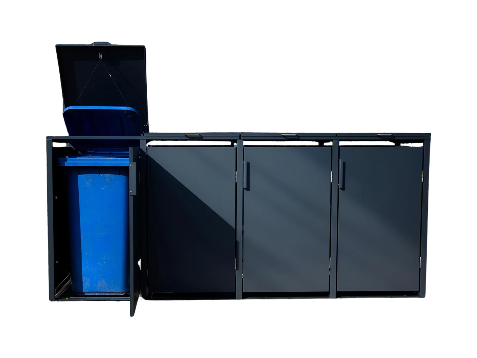 Anthracite Quad Solid Panel Wheelie Bin Storage