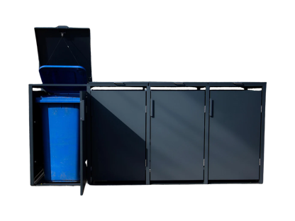 Anthracite Quad Solid Panel Wheelie Bin Storage