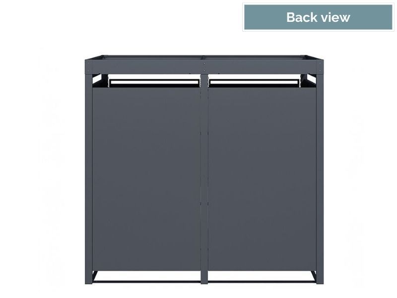 Wholesale Anthracite Galvanized Steel Wheelie Bin Cover with Planter | Double