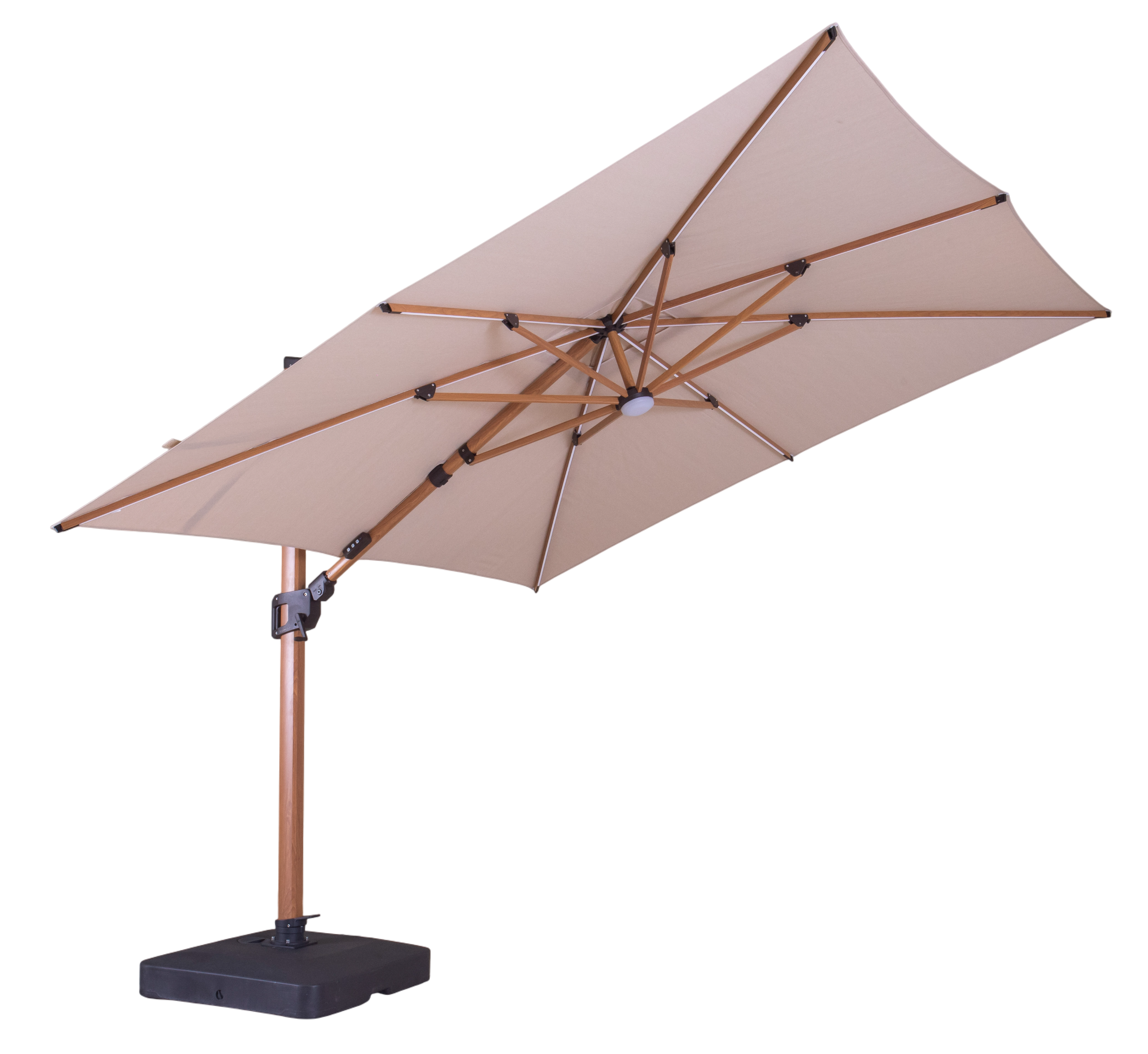 Wholesale Pisa 3M Square Cantilever Parasol with LED Lights