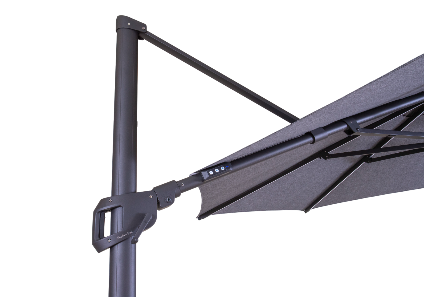 Sicily 3.5M Dia Square Cantilever Parasol With LED Lights | Grey