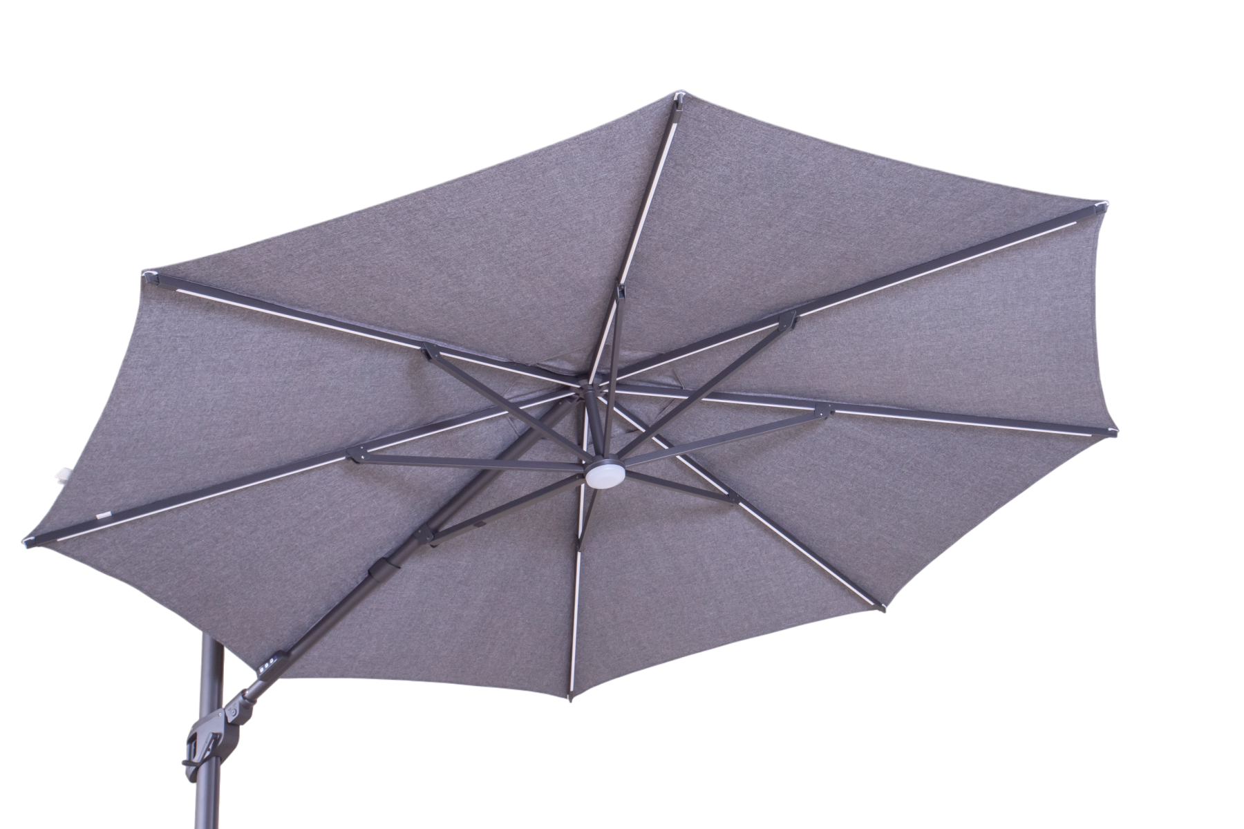 Sicily 3.5M Dia Square Cantilever Parasol With LED Lights | Grey