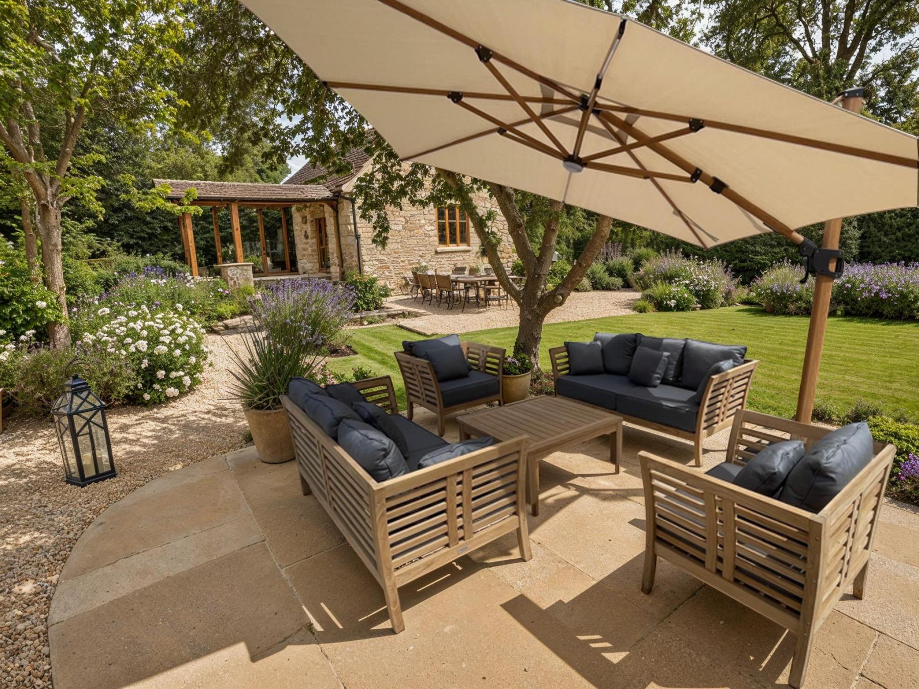 Wholesale Pisa 3M Square Cantilever Parasol with LED Lights