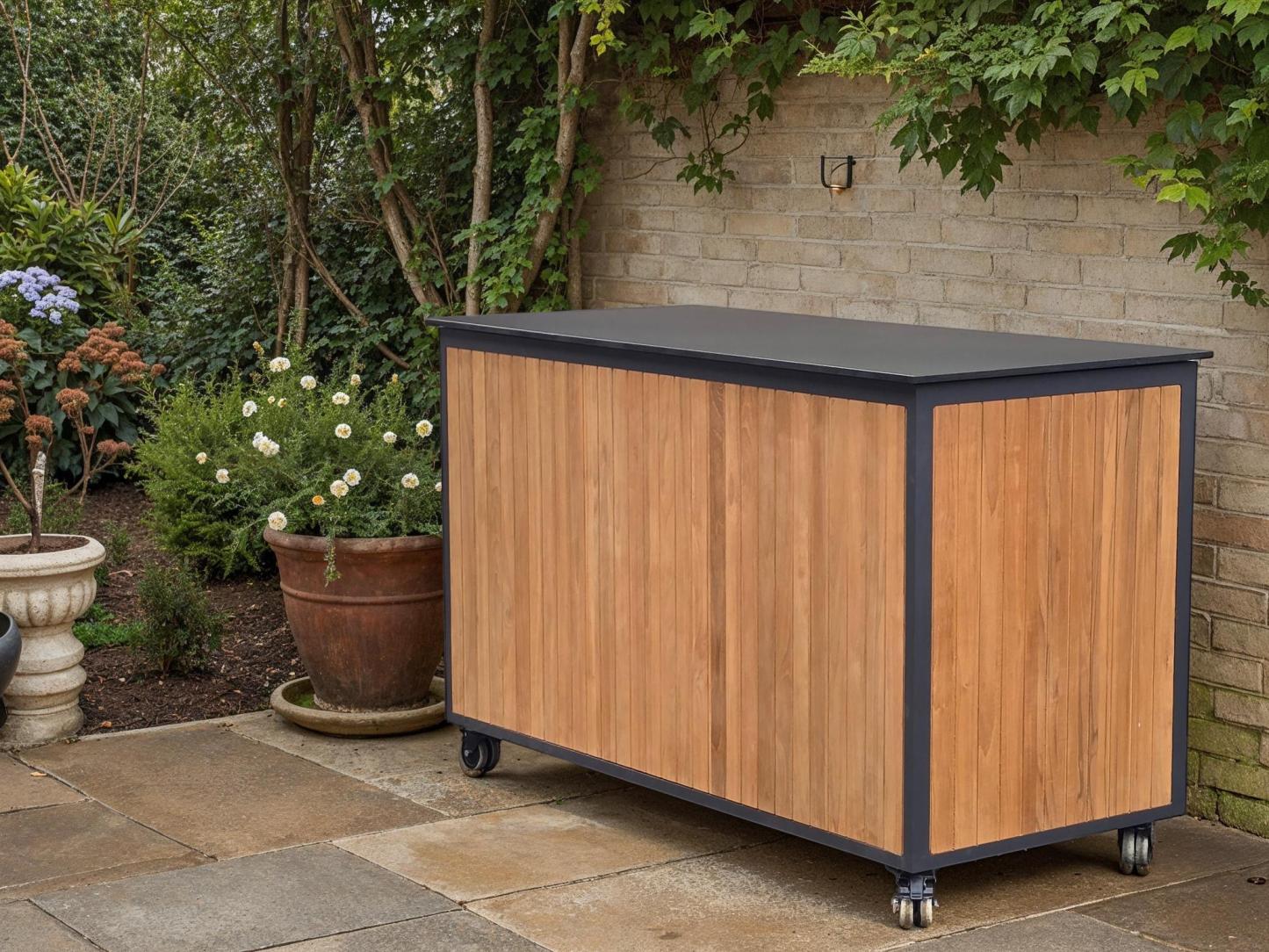 Mandalay Teak Cushion Box | FSC® -Garden Furniture Centre-HighRange,Outdoor Storage,Outdoor Cushions,Cushions,Scatter Cushion,Accessories-{collection_title}