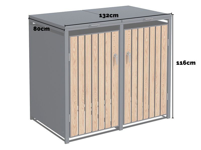 Wholesale Galvanized Steel Wheelie Bin Cover | Double