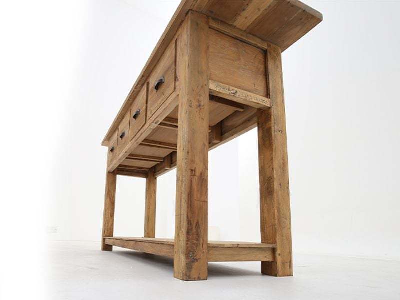 Wholesale Rustic Teak Console Table With Wine Rack