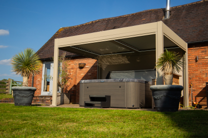 Eclipse 3 X 4m LED Motorised Pergola | Cotswold Stone | Free Standing