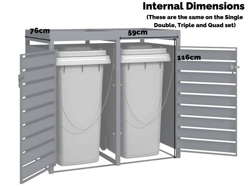 Wholesale Anthracite Galvanized Steel Wheelie Bin Cover with Planter | Double